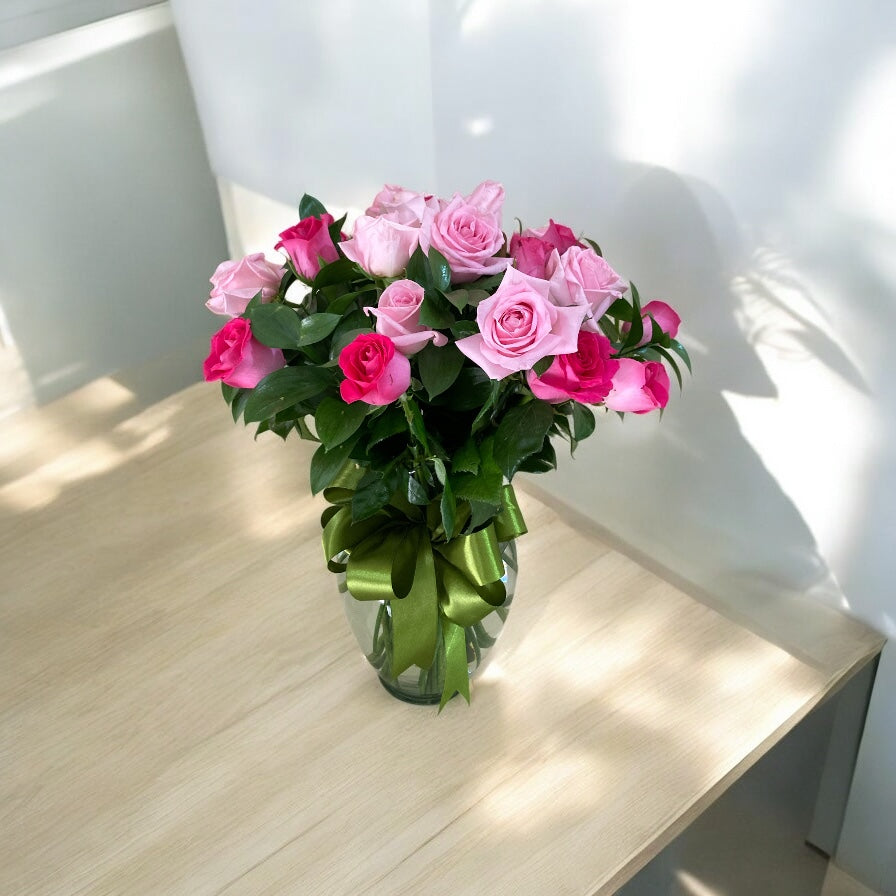 Arreglo de 24 Rosas, Rosadas Premium