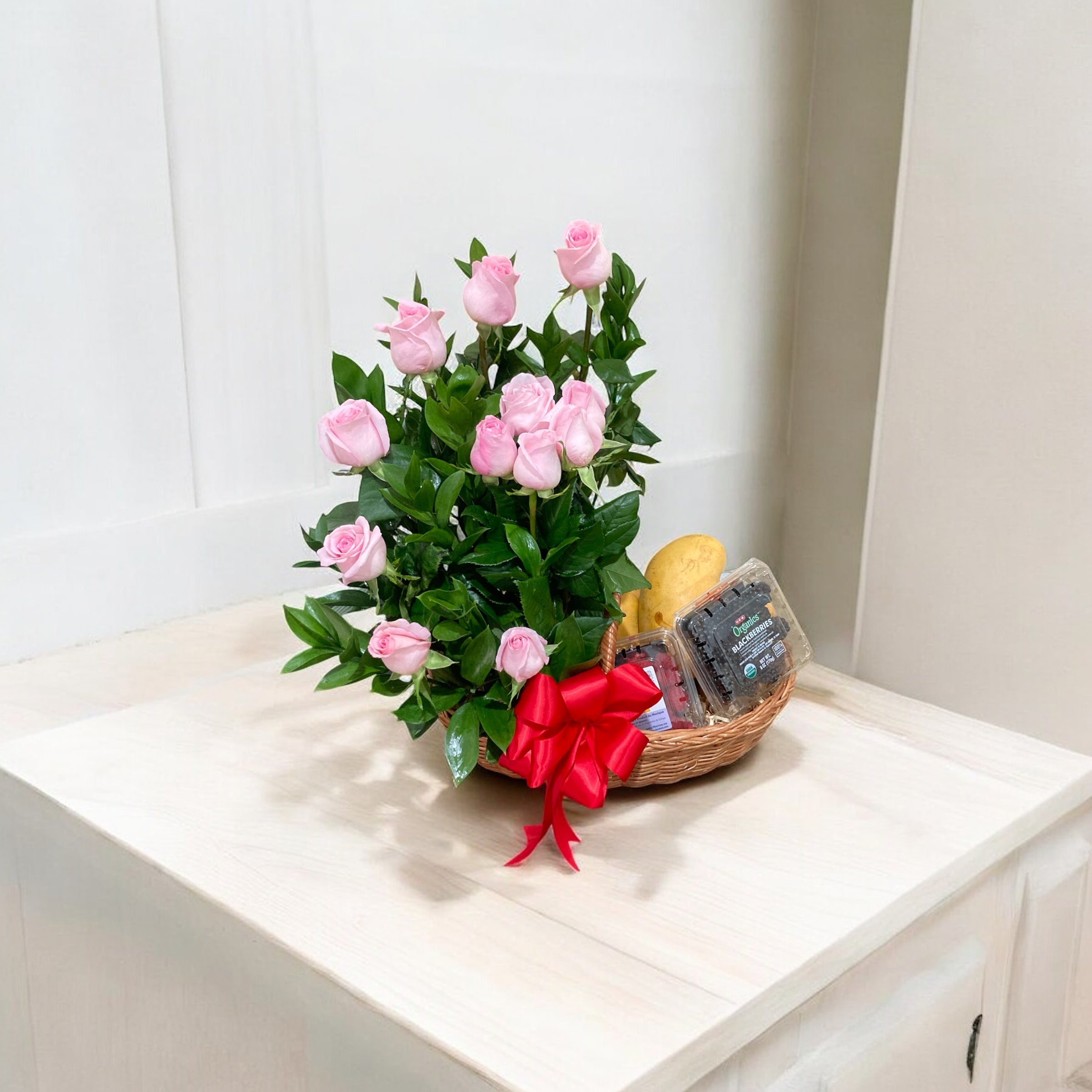 Canasta de Rosas Rosas para Cumpleaños y Aniversario | Sorpresa a Domicilio