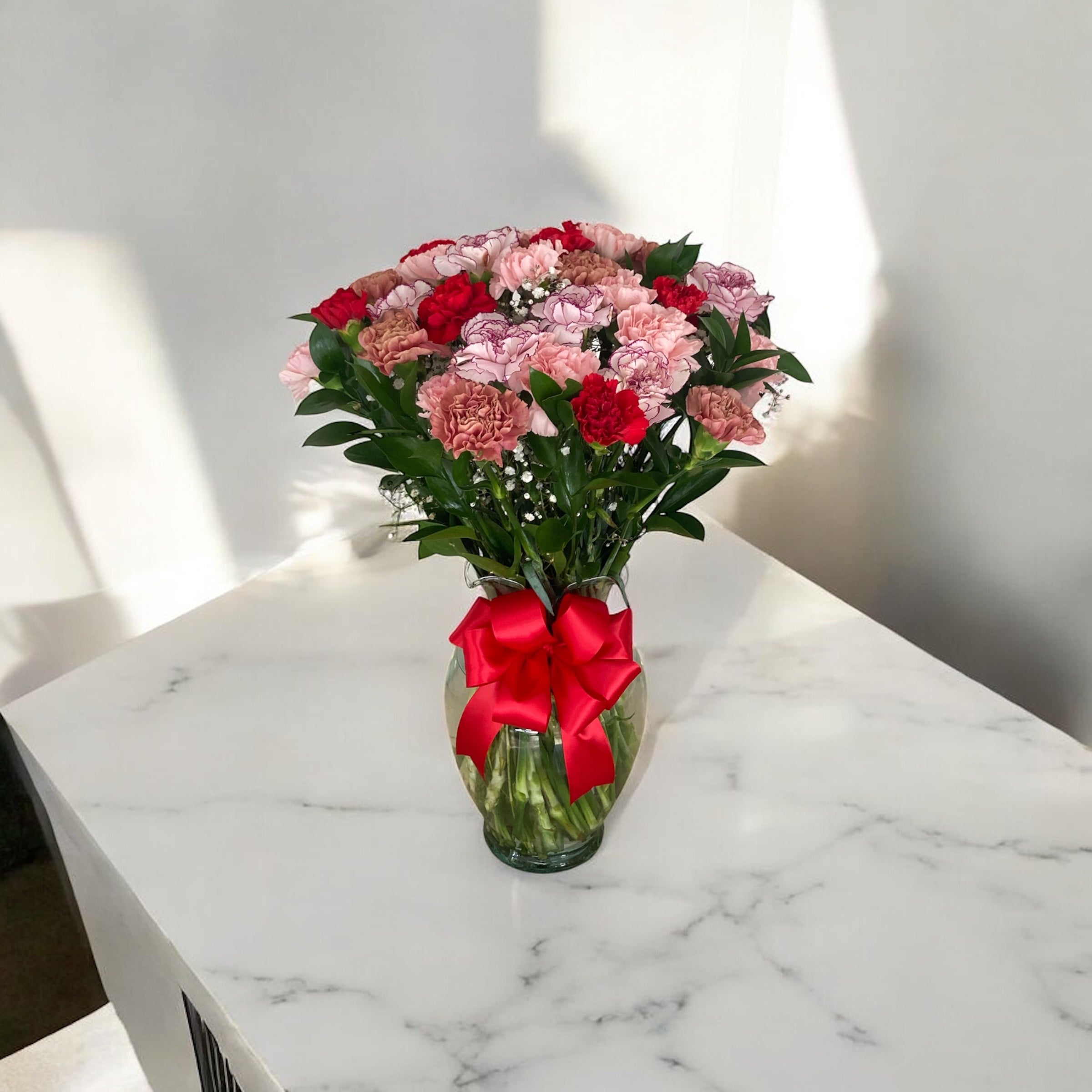Ramo de 30 Claveles Rosas y Rojos